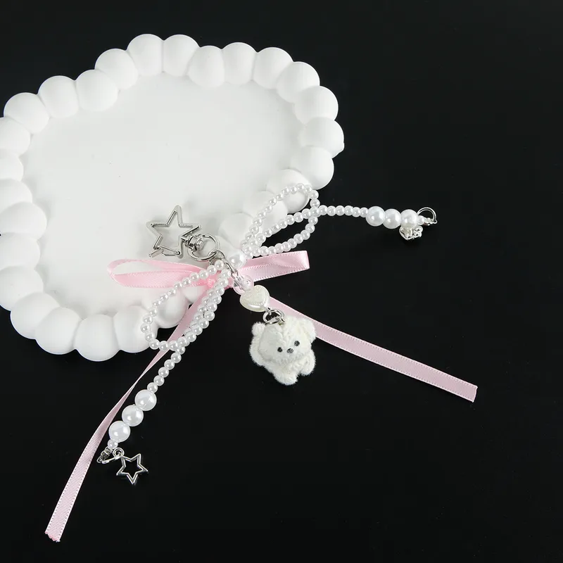 ⭐ Portachiavi a forma di cane con perline kawaii – Papillon