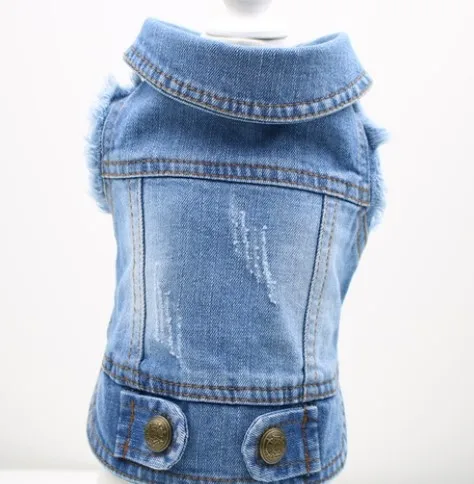 Gilet en jean pour chien – style rétro & cocooning