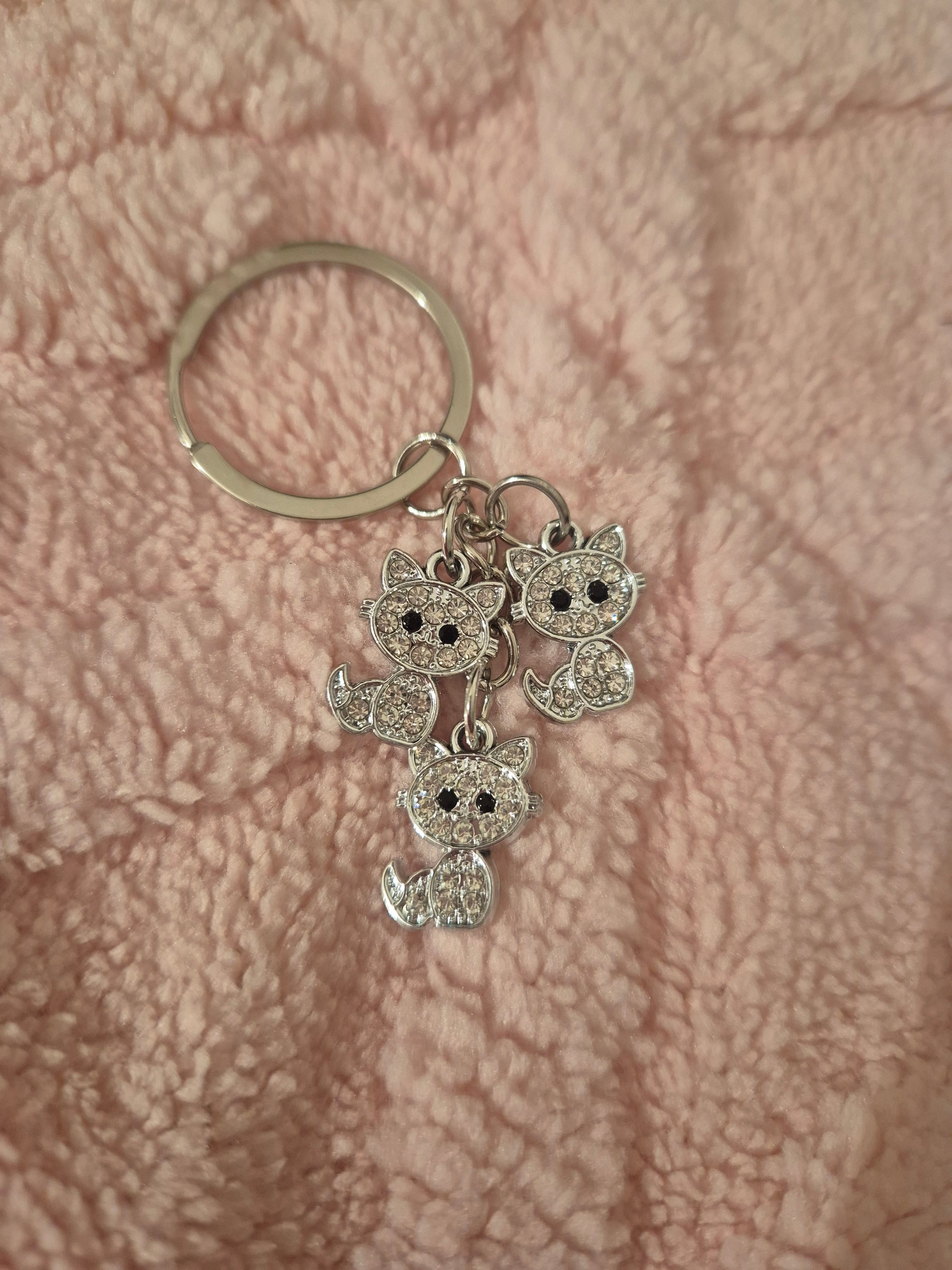 Porte-clés Chat Strass – Trio de Minous