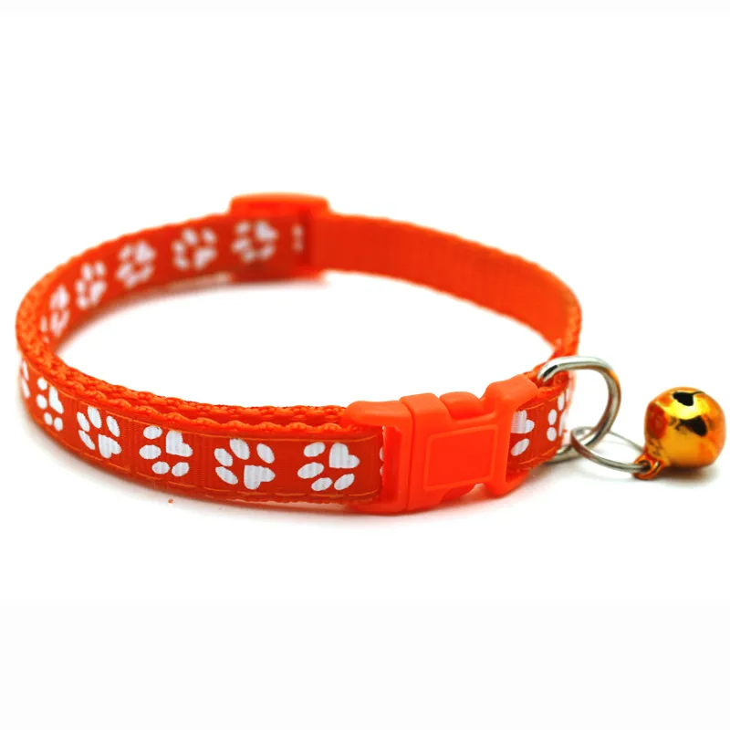 🐾 Collier pour petit chien – Motif Pattes avec Clochette