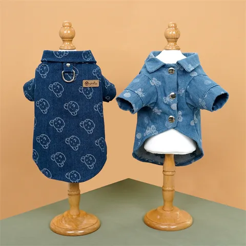🐻🦋 Chemise en jean pour chat & petit chien
Motif oursons ou papillons