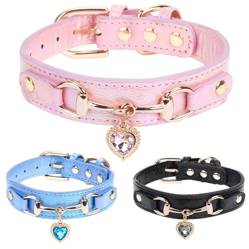 🐶 Collare per cani chic – Cuore con strass