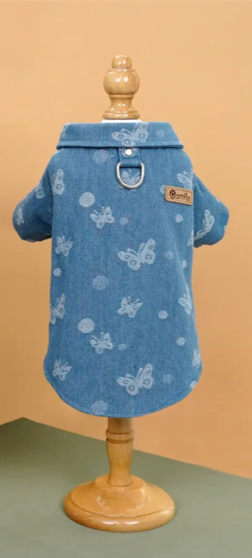 🐻🦋 Chemise en jean pour chat & petit chien
Motif oursons ou papillons