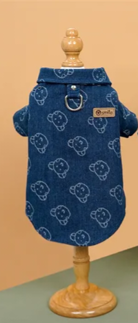 🐻🦋 Chemise en jean pour chat & petit chien
Motif oursons ou papillons