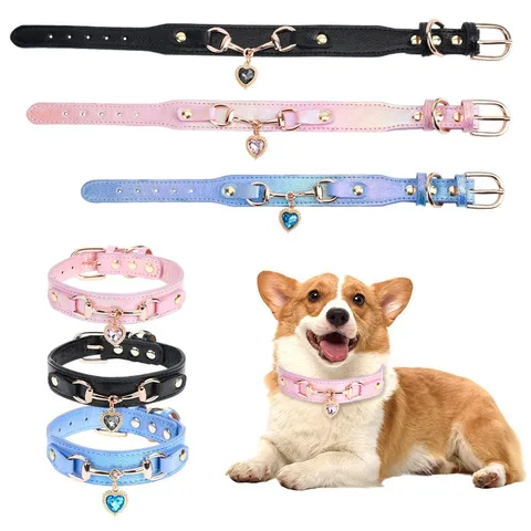 🐶 Collare per cani chic – Cuore con strass
