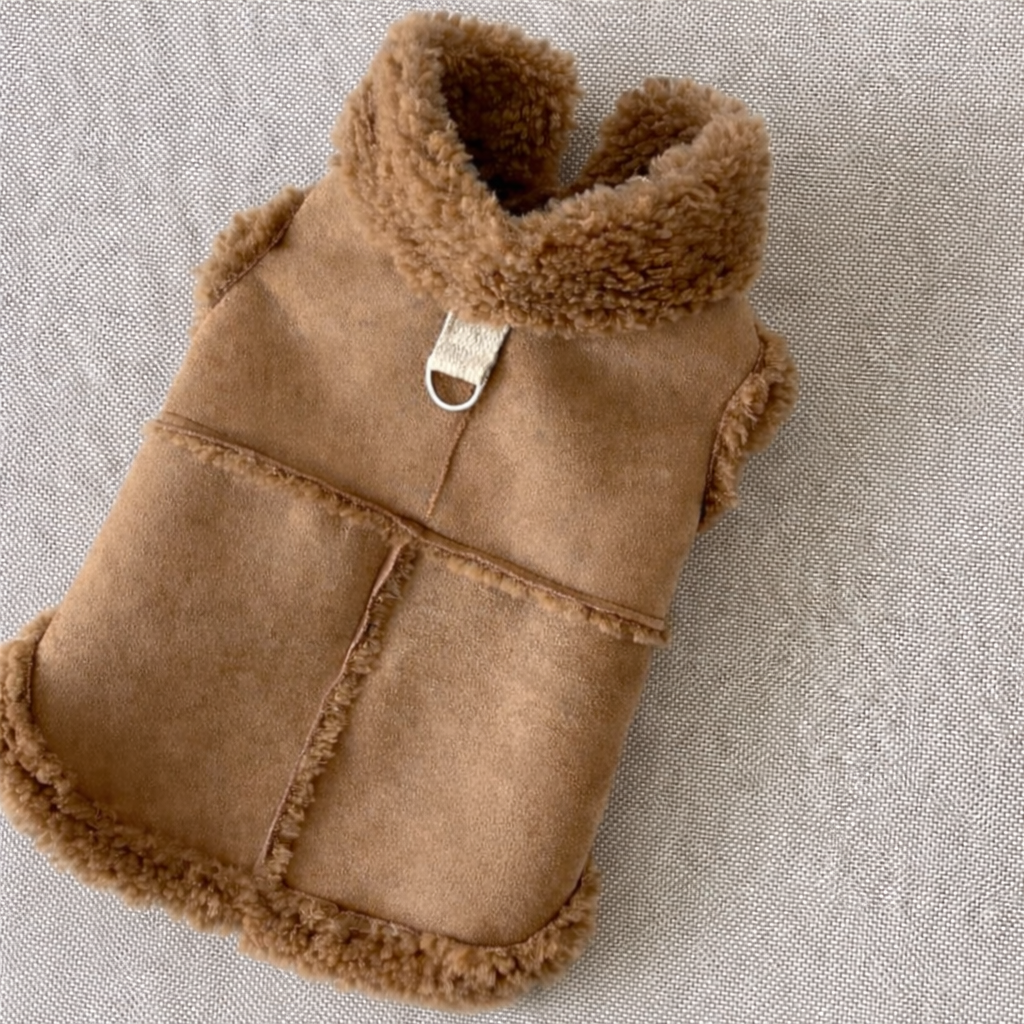 🐶🤎 Manteau Douceur d’Hiver – Marron Camel