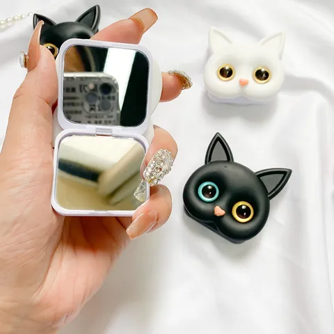 Support téléphone Chat 3D – Regard bicolore