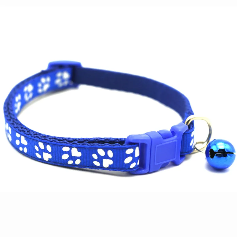🐾 Collier pour petit chien – Motif Pattes avec Clochette
