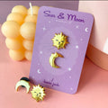 🌞 Duo Mini Pins Chaton Soleil & Lune – Création Art by Leonie Jonk